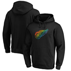 Detroit Red Wings Team Pride Logo Pullover Hoodie - Black - NHL