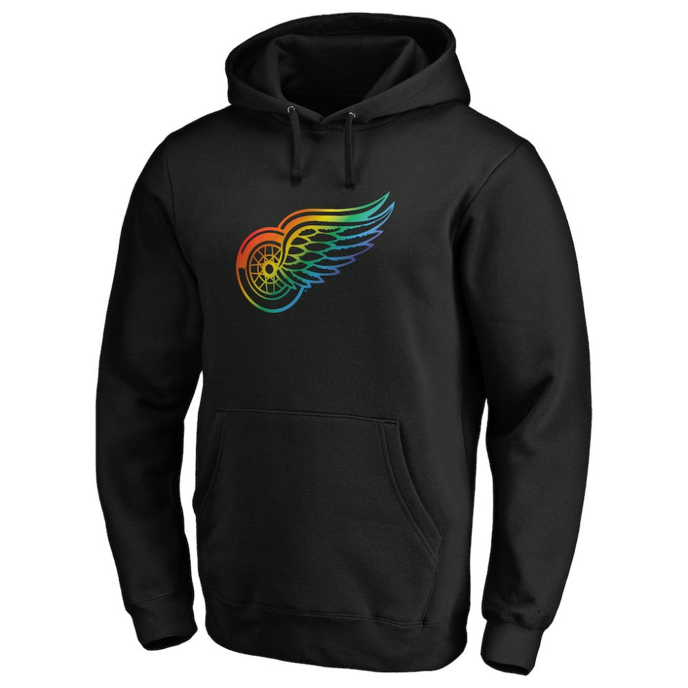 Detroit Red Wings Team Pride Logo Pullover Hoodie - Black - NHL