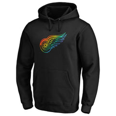 Detroit Red Wings Team Pride Logo Pullover Hoodie - Black - NHL