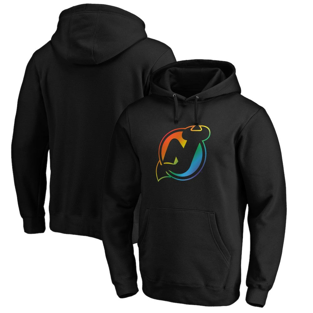 New Jersey Devils Team Pride Logo Pullover Hoodie - Black - NHL