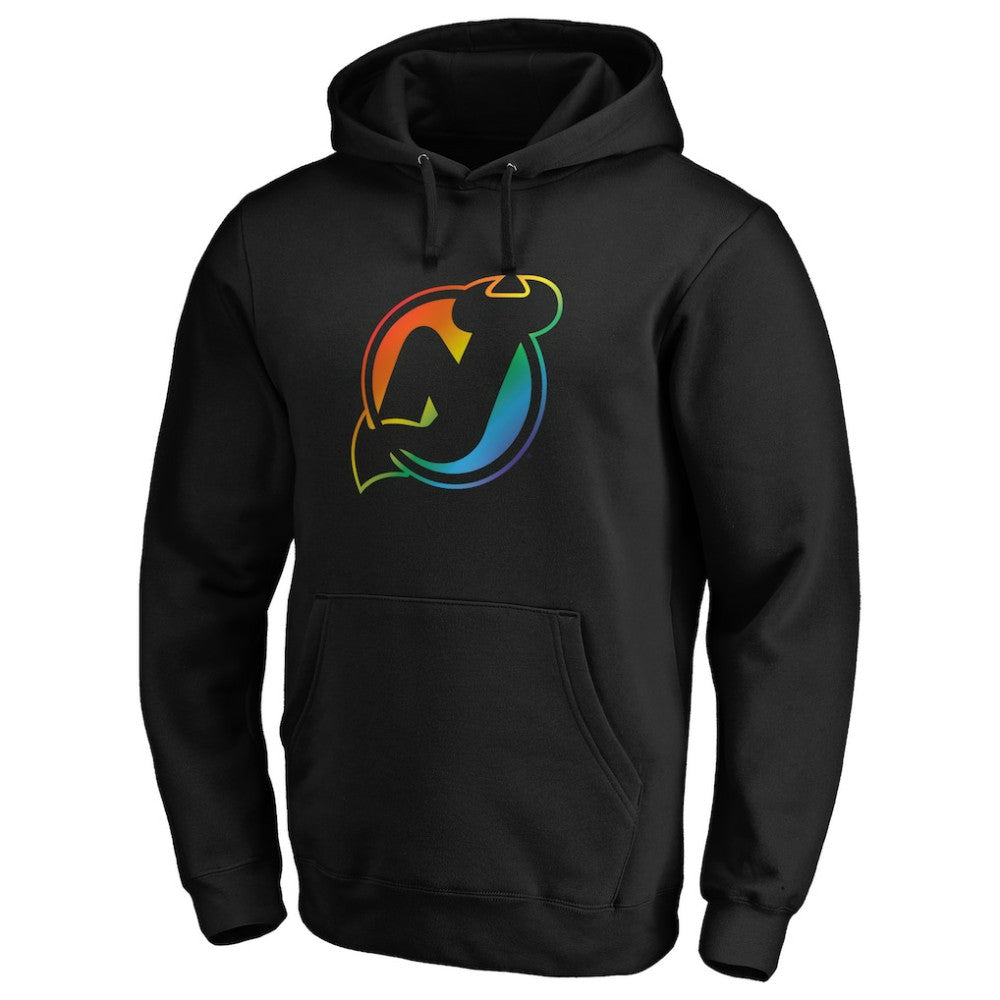 New Jersey Devils Team Pride Logo Pullover Hoodie - Black - NHL