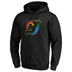 New Jersey Devils Team Pride Logo Pullover Hoodie - Black - NHL