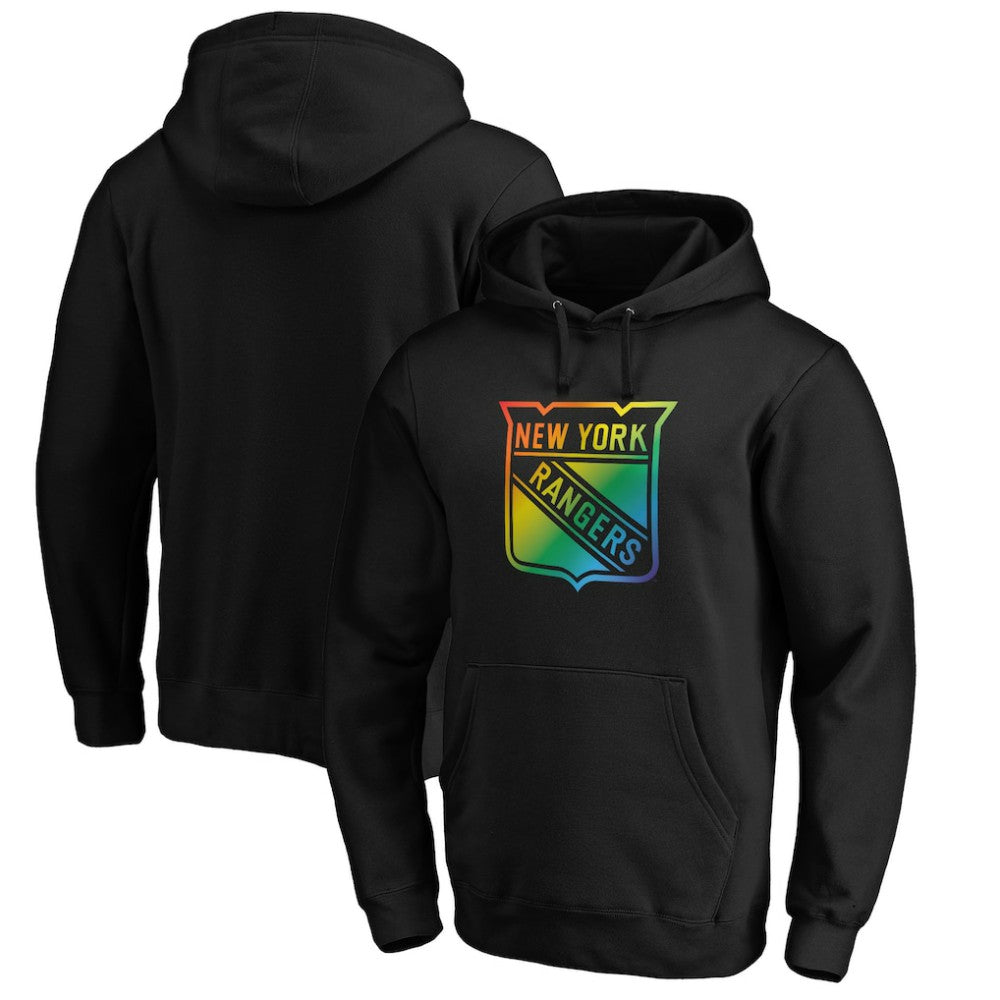 New York Rangers Team Pride Logo Pullover Hoodie - Black - NHL