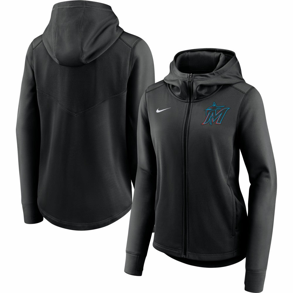 Miami Marlins Nike Women's Authentic Collection Baseball Performance Full-Zip Hoodie - MLB