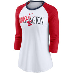 Washington Nationals Nike Women's Color Split Tri-Blend 3/4-Sleeve Raglan T-Shirt - MLB