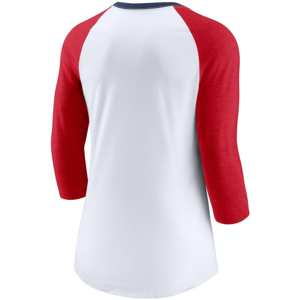 Washington Nationals Nike Women's Color Split Tri-Blend 3/4-Sleeve Raglan T-Shirt - MLB