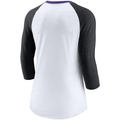 Colorado Rockies Nike Women's Color Split Tri-Blend 3/4-Sleeve Raglan T-Shirt - MLB