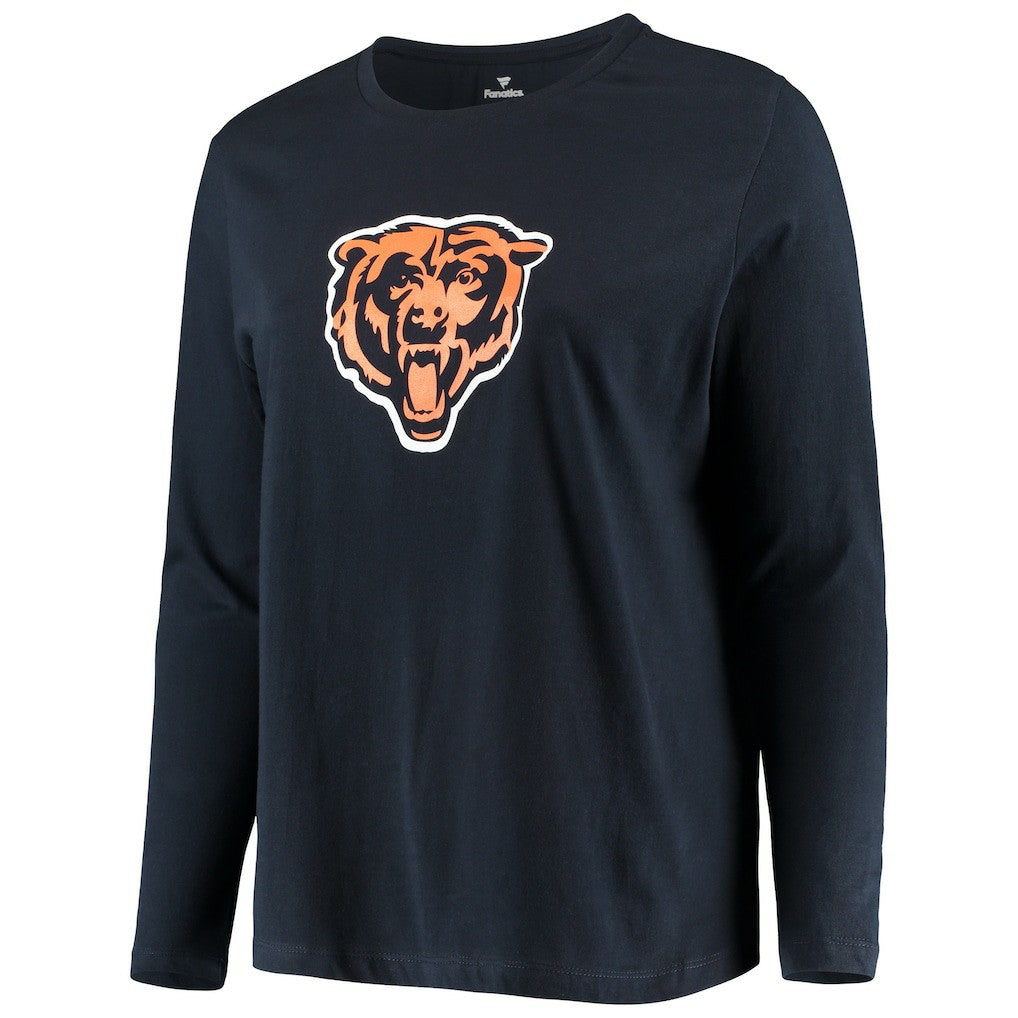 Chicago Bears Women's Plus Size Primary Logo Long Sleeve Scoop Neck T-Shirt Navy | Fanatics