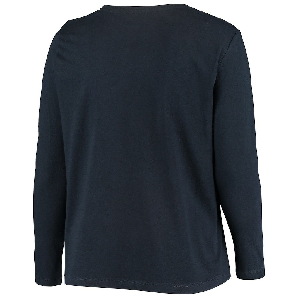 Chicago Bears Women's Plus Size Primary Logo Long Sleeve Scoop Neck T-Shirt Navy | Fanatics