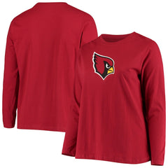 Arizona Cardinals Women's Plus Size Primary Logo Long Sleeve Scoop Neck T-Shirt Cardinal | Fanatics