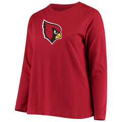 Arizona Cardinals Women's Plus Size Primary Logo Long Sleeve Scoop Neck T-Shirt Cardinal | Fanatics