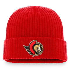 Ottawa Senators Fanatics Core Primary Logo Cuffed Knit Hat - Red - NHL