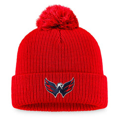 Washington Capitals Fanatics Primary Logo Cuffed Knit Hat with Pom - Red - NHL