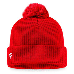 Washington Capitals Fanatics Primary Logo Cuffed Knit Hat with Pom - Red - NHL