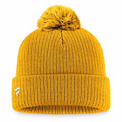 Nashville Predators Fanatics Primary Logo Cuffed Knit Hat with Pom - Gold - NHL