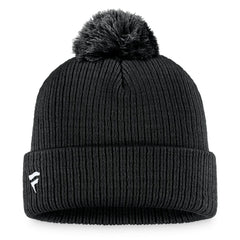 Pittsburgh Penguins Fanatics Primary Logo Cuffed Knit Hat with Pom - Black - NHL