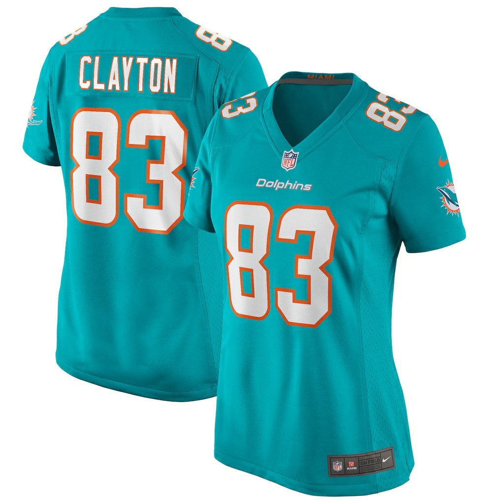 Mark Clayton Miami Dolphins Women's Game Retired Player Jersey Aqua | Nike for Sale