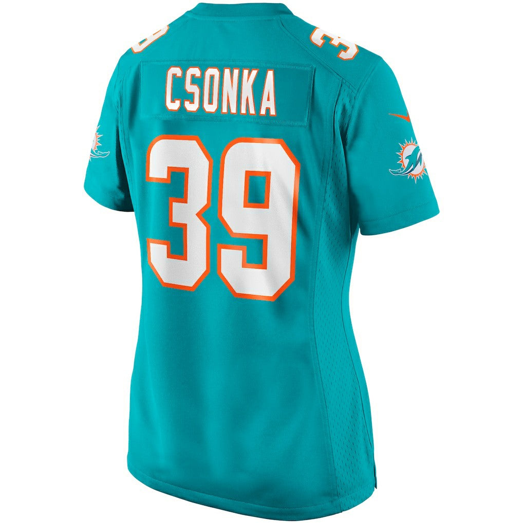 Larry Csonka Miami Dolphins Women's Game Retired Player Jersey Aqua | Nike for Sale
