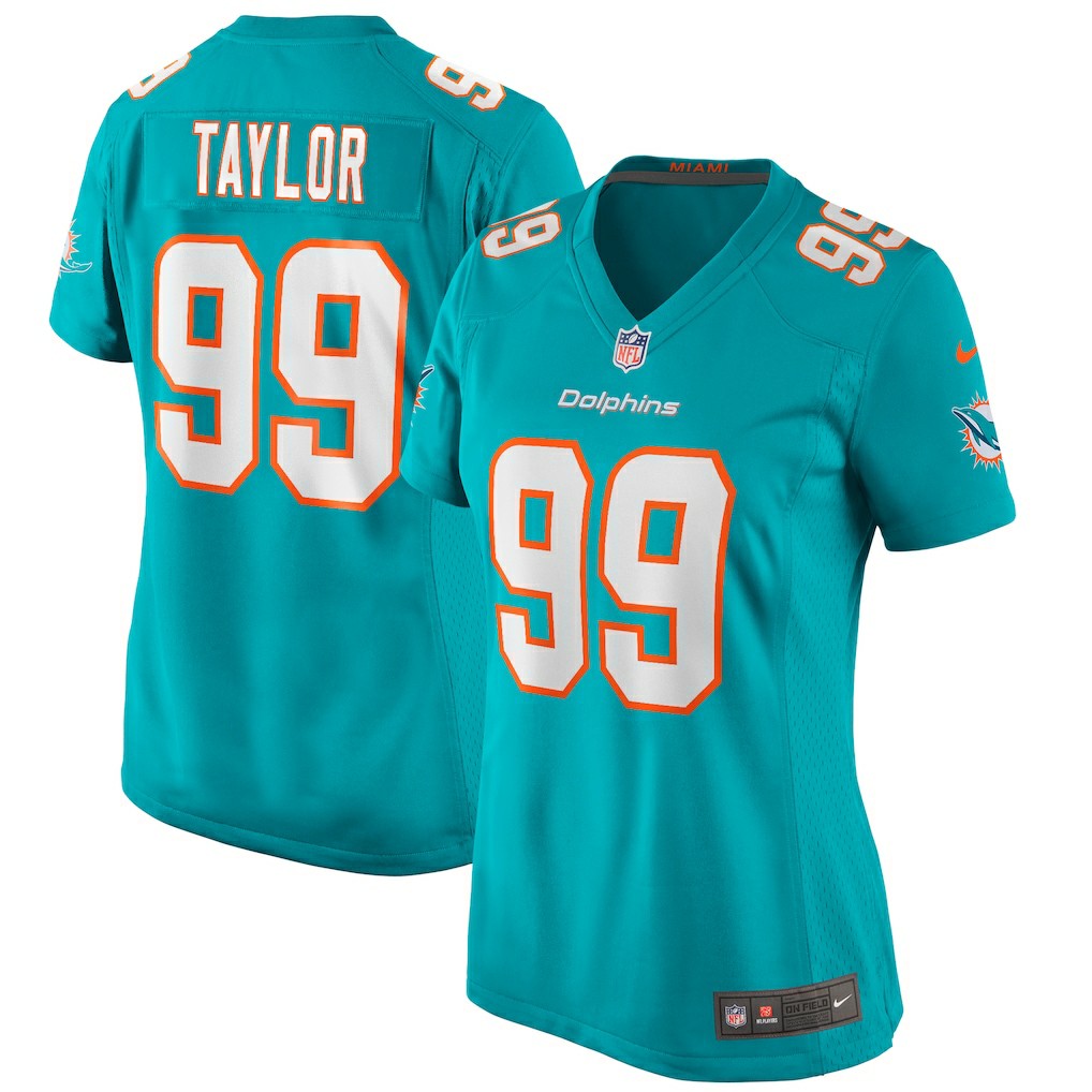 Jason Taylor Miami Dolphins Women's Game Retired Player Jersey Aqua | Nike for Sale