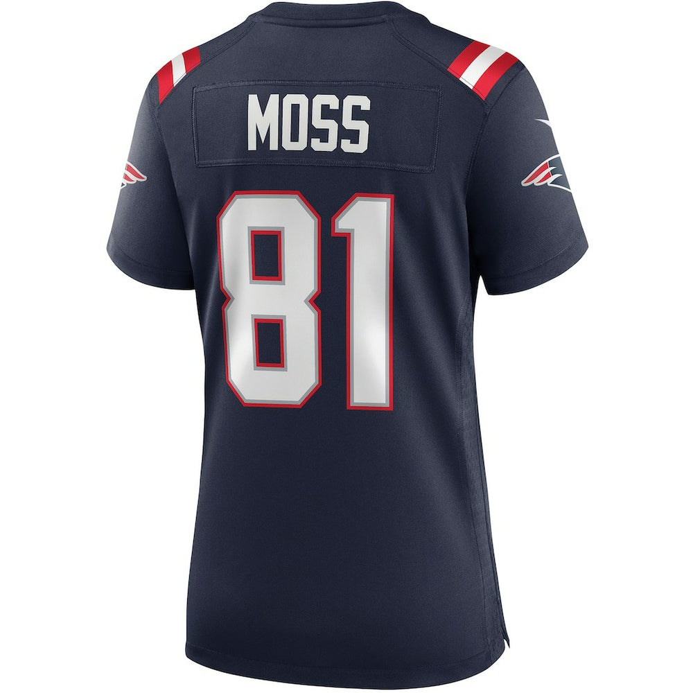 Randy Moss New England Patriots Women's Game Retired Player Jersey Navy | Nike for Sale