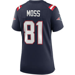 Randy Moss New England Patriots Women's Game Retired Player Jersey Navy | Nike for Sale