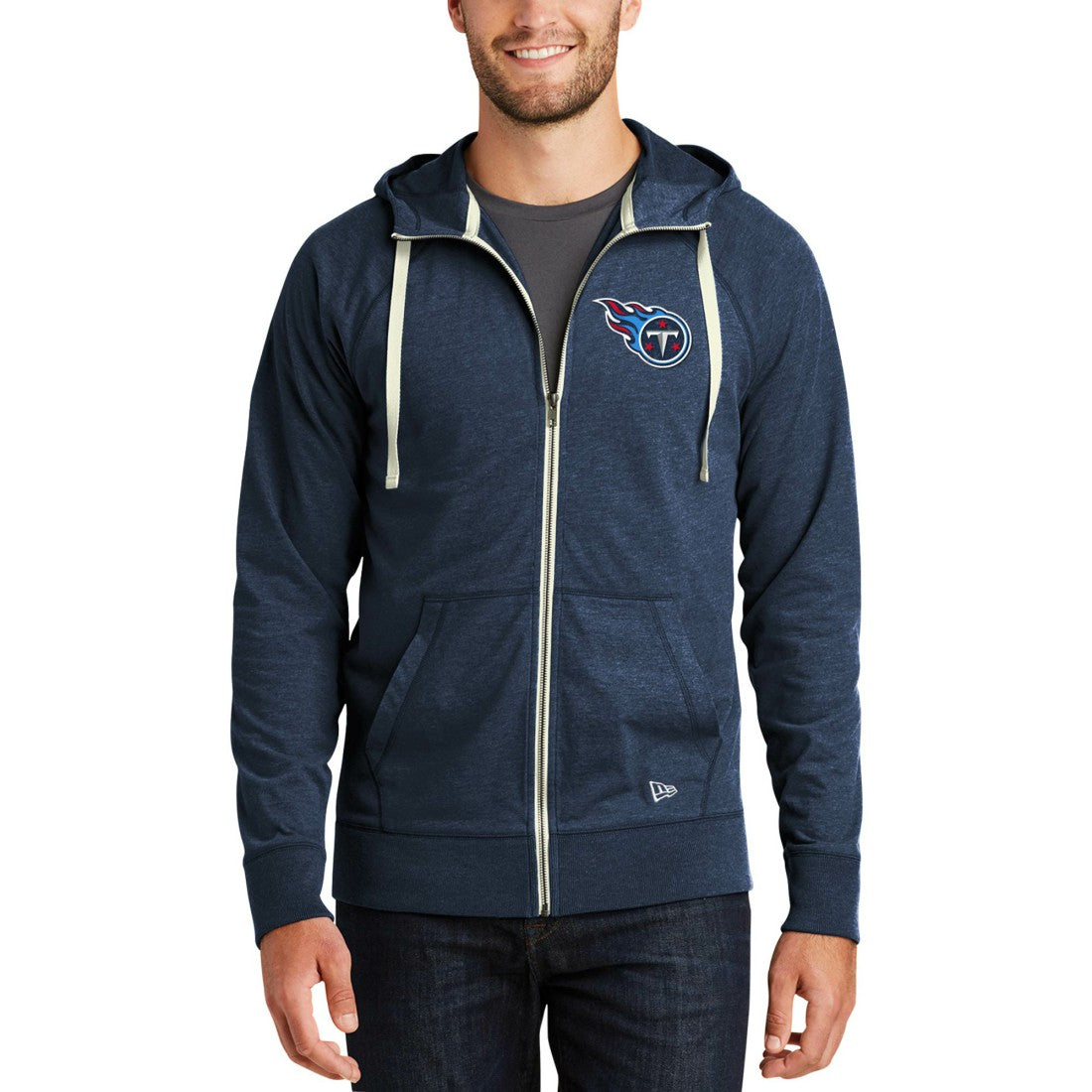 Tennessee Titans New Era In Season Hoodie Full-Zip Jacket Heathered Navy | NFL