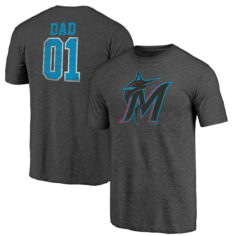 Miami Marlins Father's Day Greatest Dad Tri-Blend T-Shirt - MLB