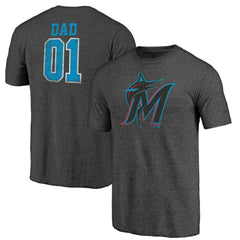 Miami Marlins Father's Day Greatest Dad Tri-Blend T-Shirt - MLB