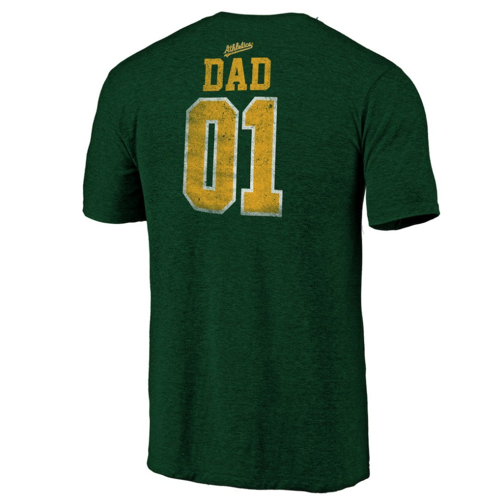 Athletics Father's Day Greatest Dad Tri-Blend T-Shirt - MLB