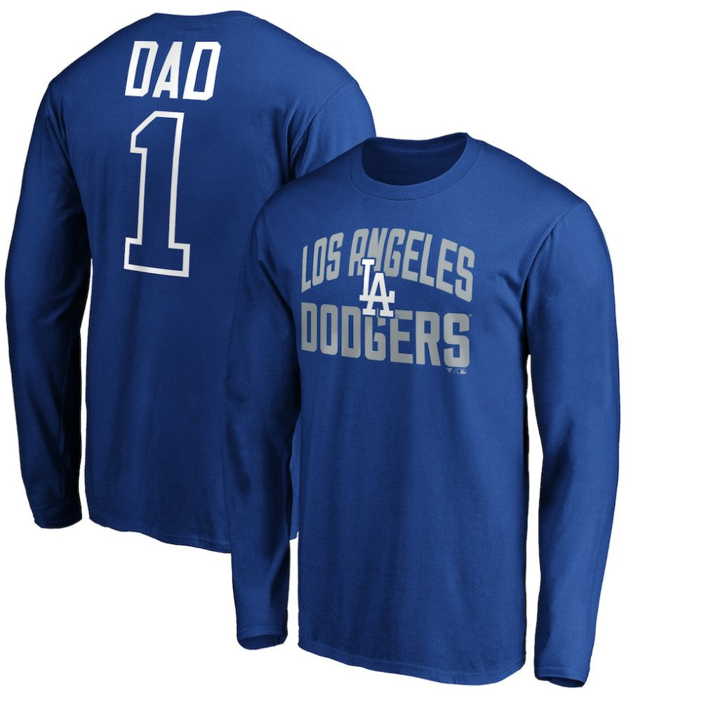 Los Angeles Dodgers Father's Day #1 Dad Long Sleeve T-Shirt - MLB