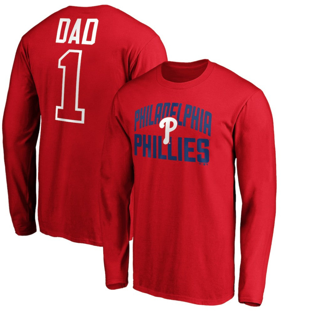 Philadelphia Phillies Father's Day #1 Dad Long Sleeve T-Shirt - MLB