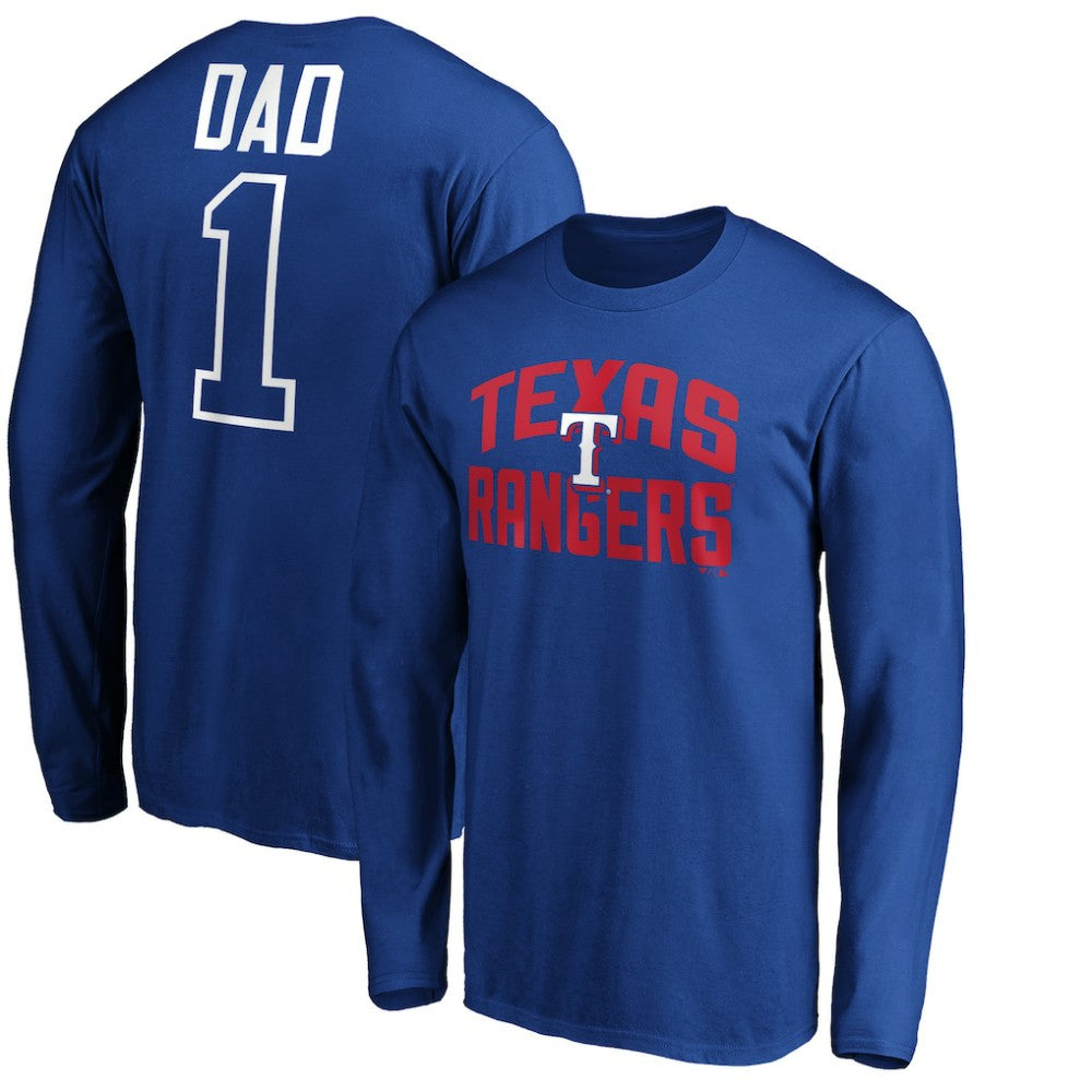 Texas Rangers Father's Day #1 Dad Long Sleeve T-Shirt - MLB
