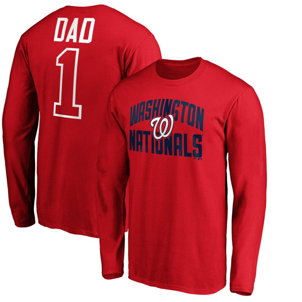Washington Nationals Father's Day #1 Dad Long Sleeve T-Shirt - MLB