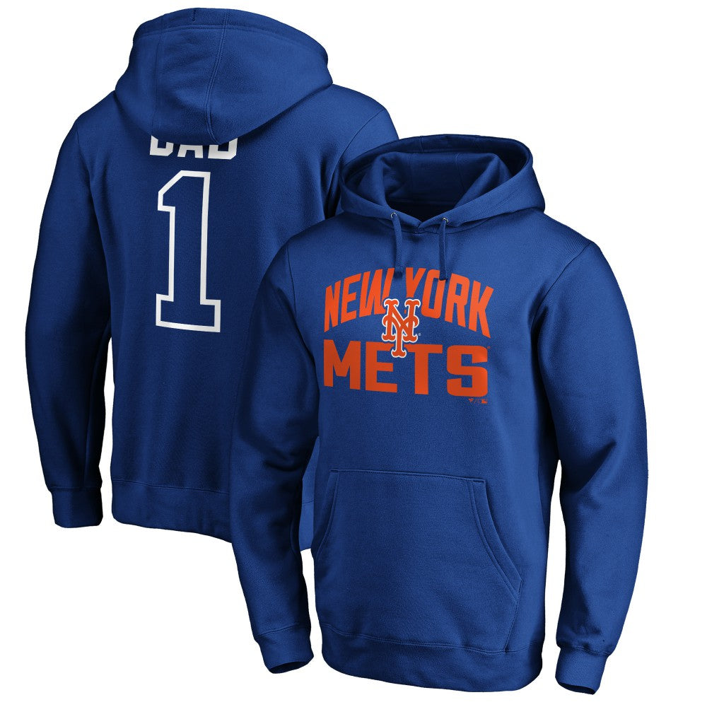New York Mets Father's Day #1 Dad Pullover Hoodie - MLB