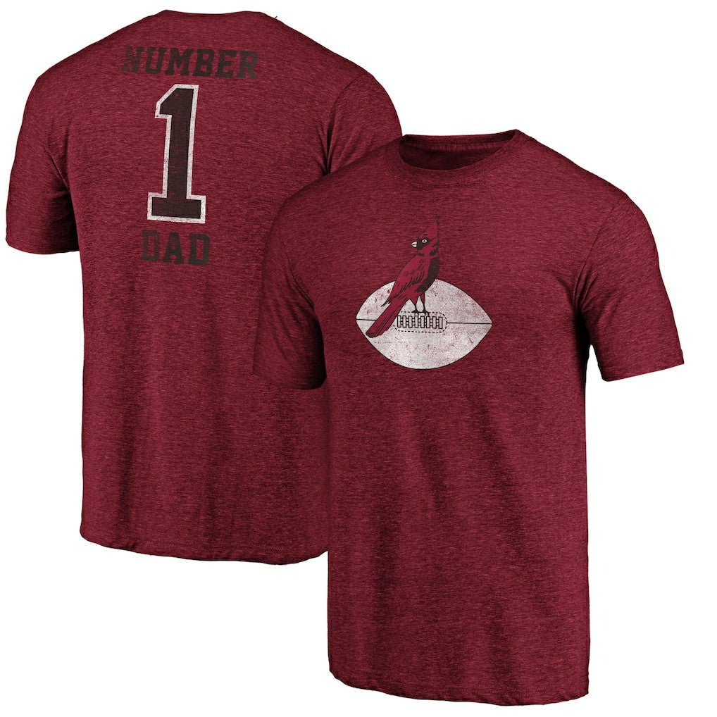 Arizona Cardinals #1 Dad Team Logo T-Shirt Cardinal | NFL