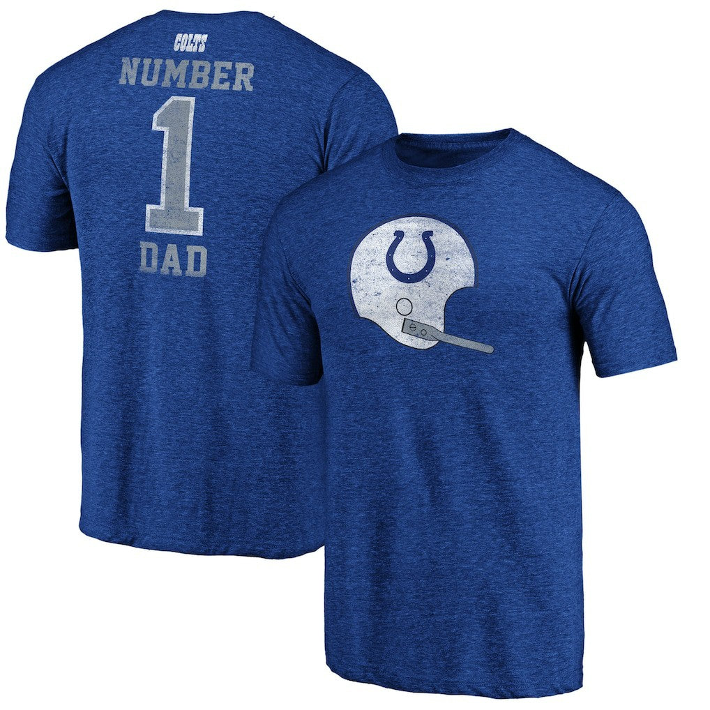 Indianapolis Colts #1 Dad Team Logo T-Shirt Royal | NFL