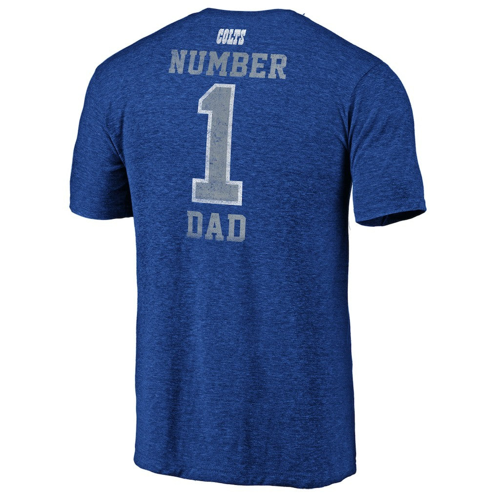 Indianapolis Colts #1 Dad Team Logo T-Shirt Royal | NFL
