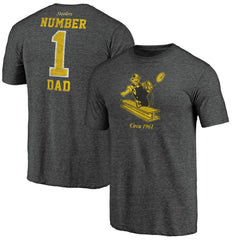 Pittsburgh Steelers #1 Dad Team Logo T-Shirt Charcoal | NFL