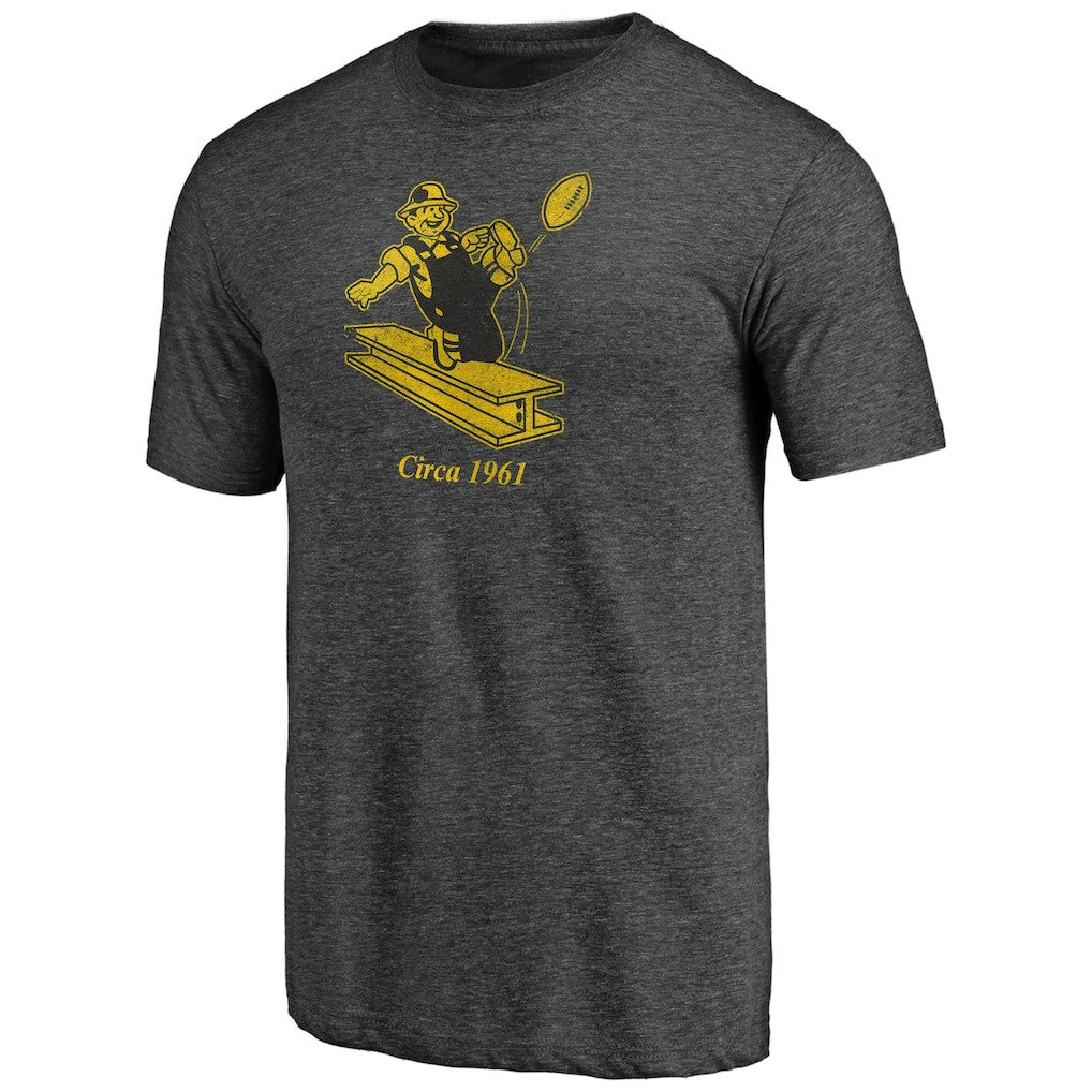 Pittsburgh Steelers #1 Dad Team Logo T-Shirt Charcoal | NFL