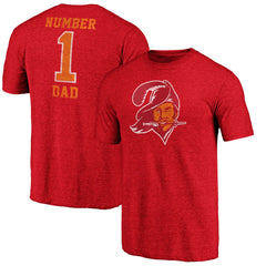 Tampa Bay Buccaneers #1 Dad Team Logo T-Shirt Red | NFL