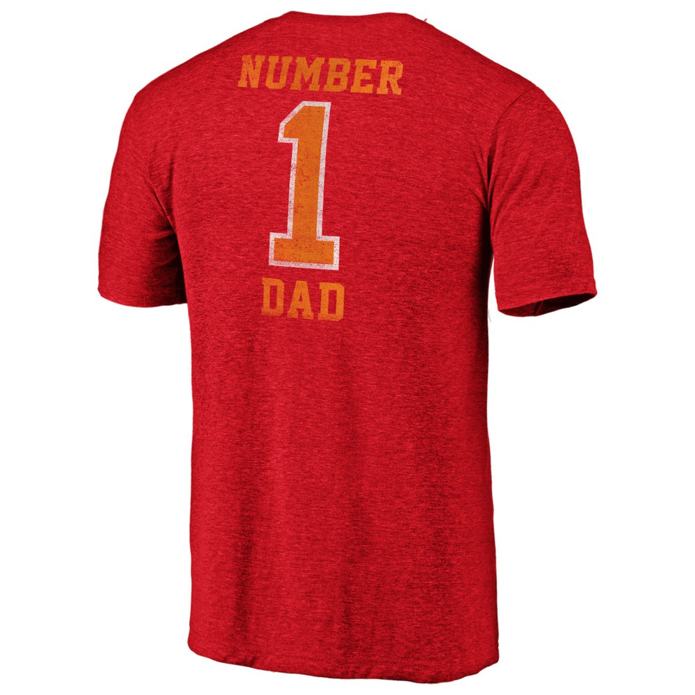 Tampa Bay Buccaneers #1 Dad Team Logo T-Shirt Red | NFL