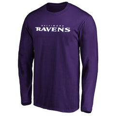 Baltimore Ravens #1 Dad Long Sleeve Team Logo T-Shirt Purple | NFL