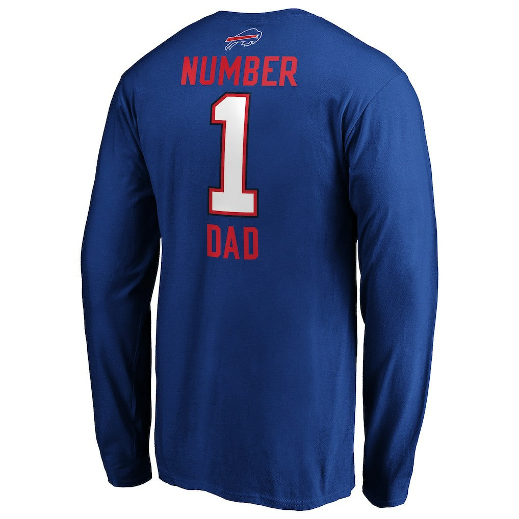 Buffalo Bills #1 Dad Long Sleeve Team Logo T-Shirt Royal | NFL