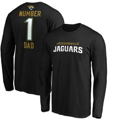 Jacksonville Jaguars #1 Dad Long Sleeve Team Logo T-Shirt Black | NFL