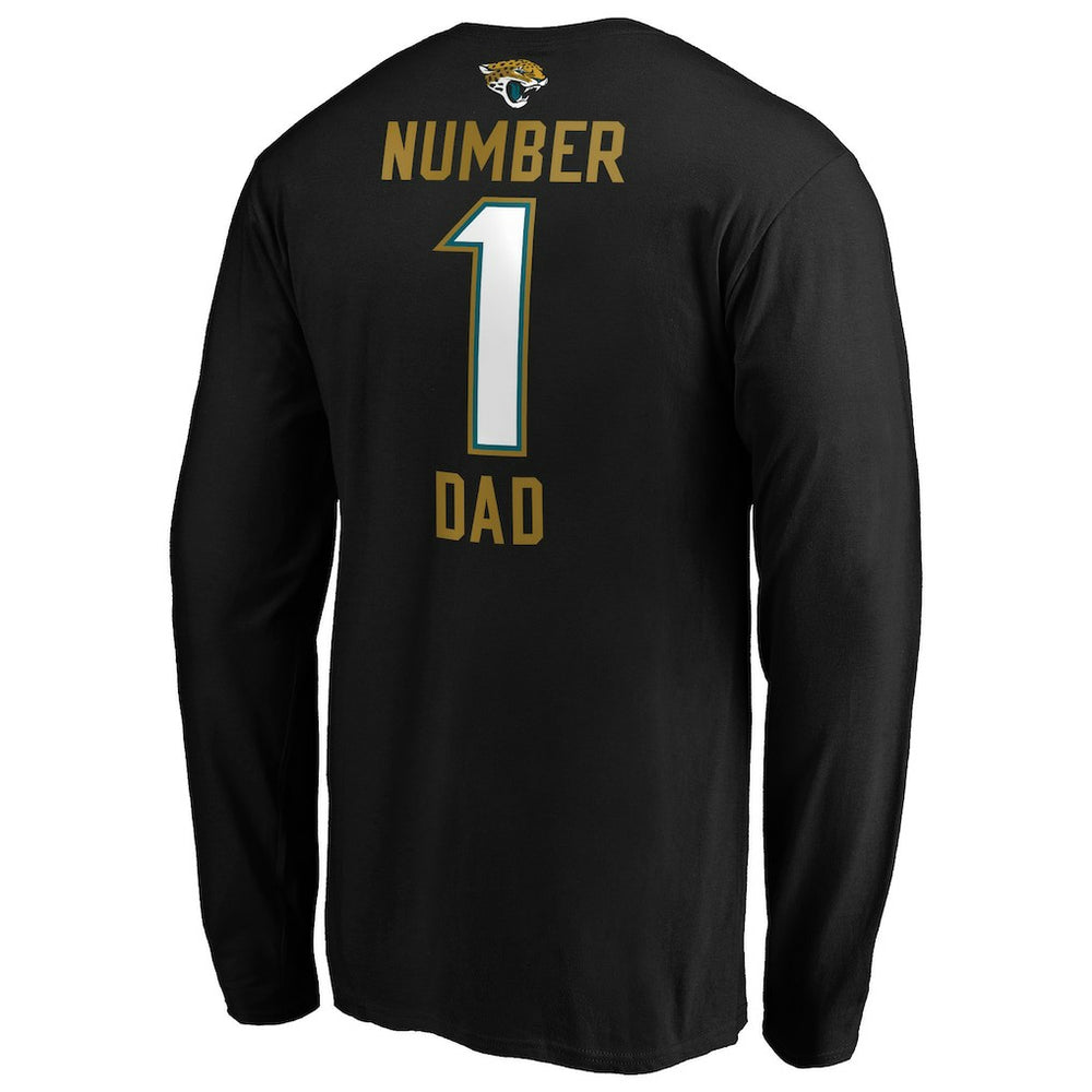 Jacksonville Jaguars #1 Dad Long Sleeve Team Logo T-Shirt Black | NFL