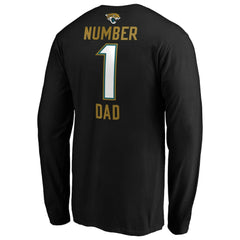 Jacksonville Jaguars #1 Dad Long Sleeve Team Logo T-Shirt Black | NFL