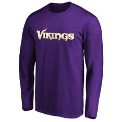 Minnesota Vikings #1 Dad Long Sleeve Team Logo T-Shirt Purple | NFL