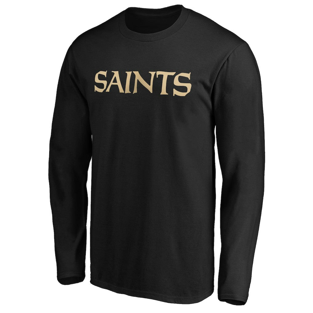 New Orleans Saints #1 Dad Long Sleeve Team Logo T-Shirt Black | NFL