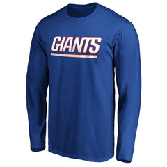 New York Giants #1 Dad Long Sleeve Team Logo T-Shirt Royal | NFL