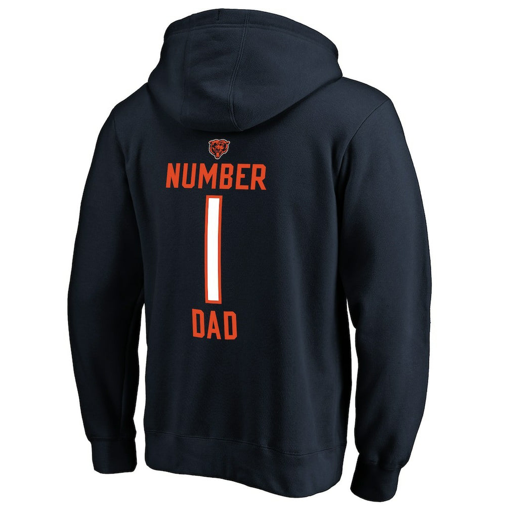 Chicago Bears #1 Dad Pullover Hoodie Navy | NFL